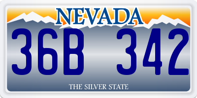 NV license plate 36B342