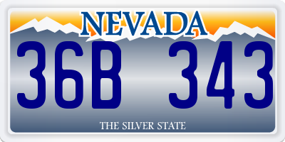 NV license plate 36B343