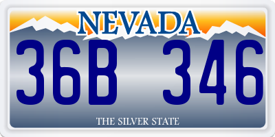 NV license plate 36B346