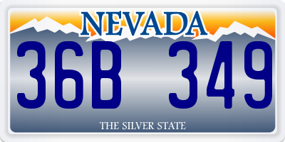 NV license plate 36B349
