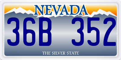 NV license plate 36B352