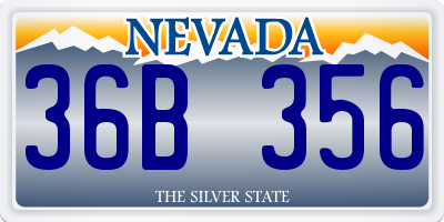 NV license plate 36B356