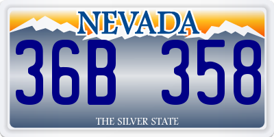 NV license plate 36B358