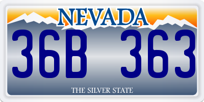 NV license plate 36B363