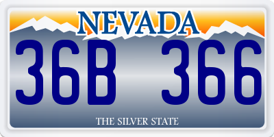NV license plate 36B366