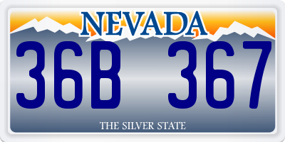 NV license plate 36B367