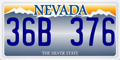 NV license plate 36B376