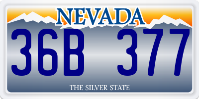 NV license plate 36B377