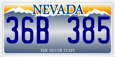 NV license plate 36B385