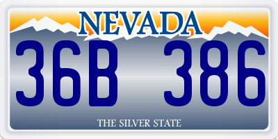 NV license plate 36B386