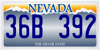 NV license plate 36B392