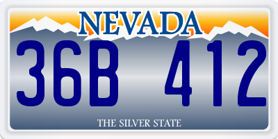 NV license plate 36B412