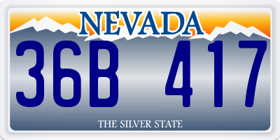 NV license plate 36B417