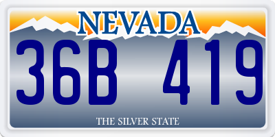 NV license plate 36B419