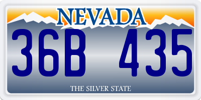 NV license plate 36B435