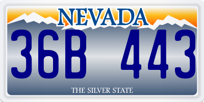 NV license plate 36B443