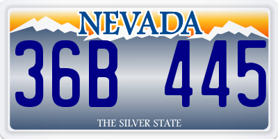 NV license plate 36B445