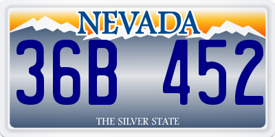 NV license plate 36B452