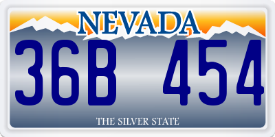 NV license plate 36B454