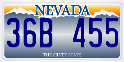 NV license plate 36B455
