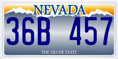 NV license plate 36B457