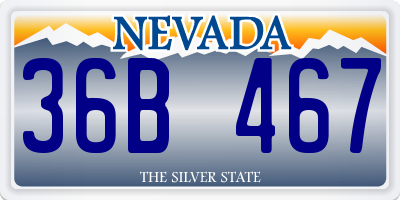 NV license plate 36B467