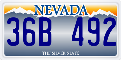 NV license plate 36B492