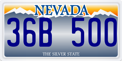 NV license plate 36B500