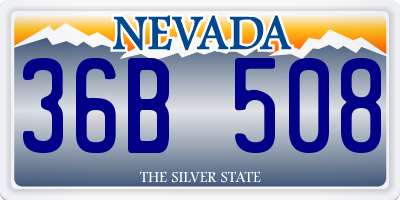 NV license plate 36B508