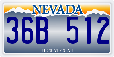 NV license plate 36B512