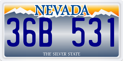 NV license plate 36B531