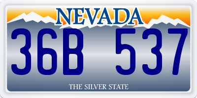 NV license plate 36B537