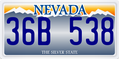 NV license plate 36B538