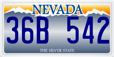 NV license plate 36B542