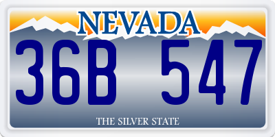 NV license plate 36B547