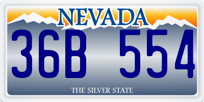NV license plate 36B554