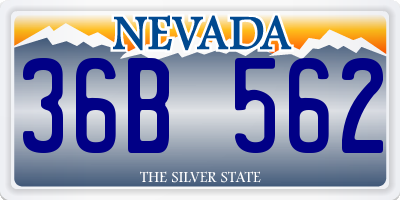 NV license plate 36B562