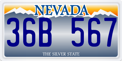 NV license plate 36B567