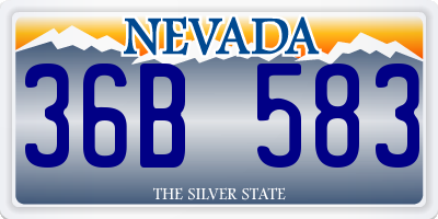 NV license plate 36B583