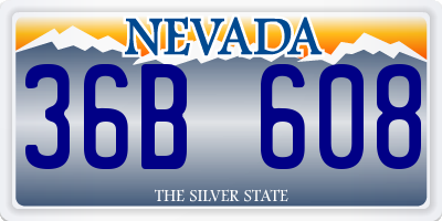 NV license plate 36B608