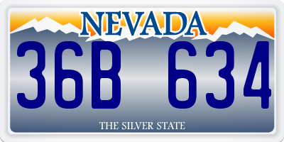 NV license plate 36B634