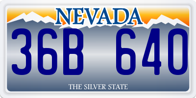 NV license plate 36B640