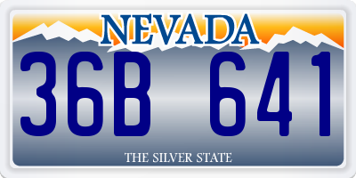 NV license plate 36B641