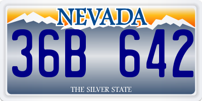 NV license plate 36B642