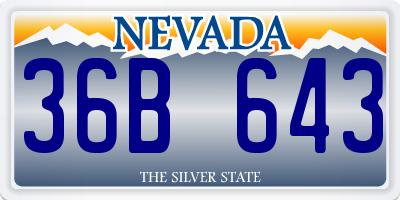 NV license plate 36B643
