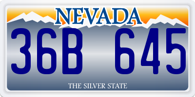 NV license plate 36B645