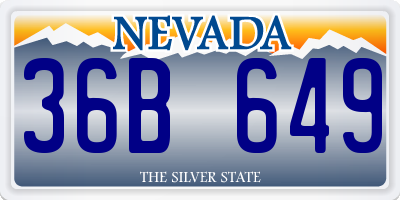 NV license plate 36B649