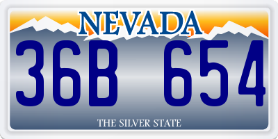 NV license plate 36B654