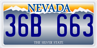 NV license plate 36B663