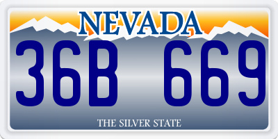 NV license plate 36B669